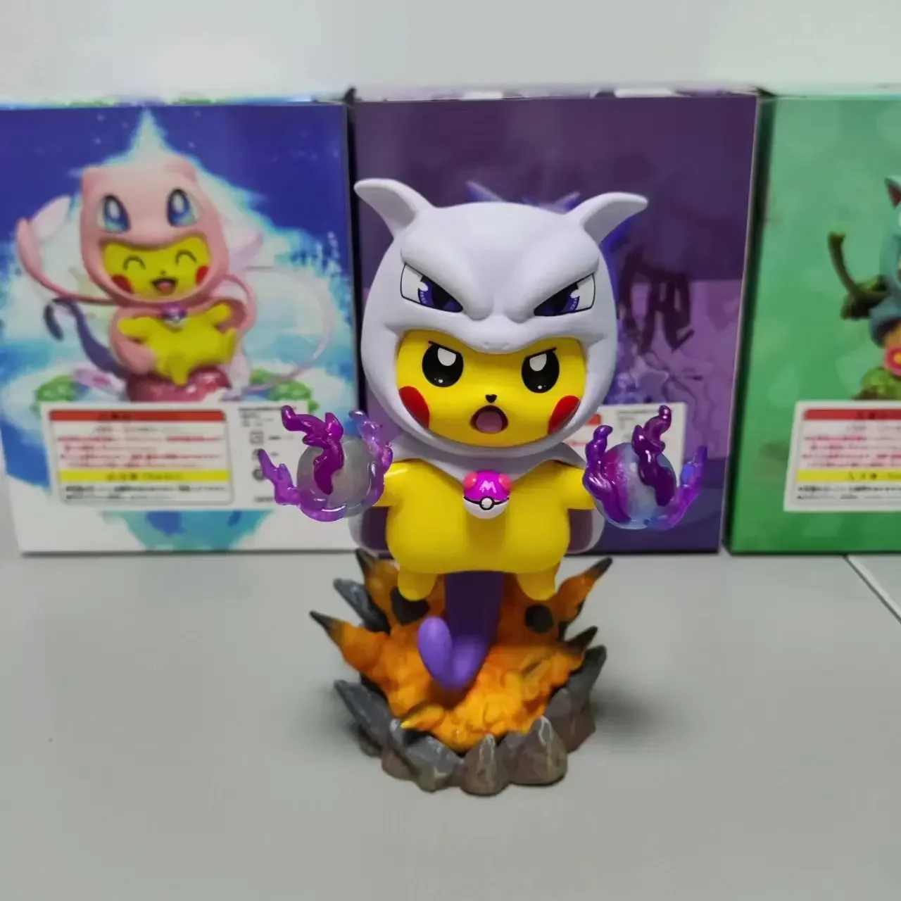 Pokemon Cartoon Pikachu Cosplay Charizard Gengar Mewtwo Tyranitar Anime Figure PVC Doll Model Boy Girl Kawaii Toys Birthday Gift