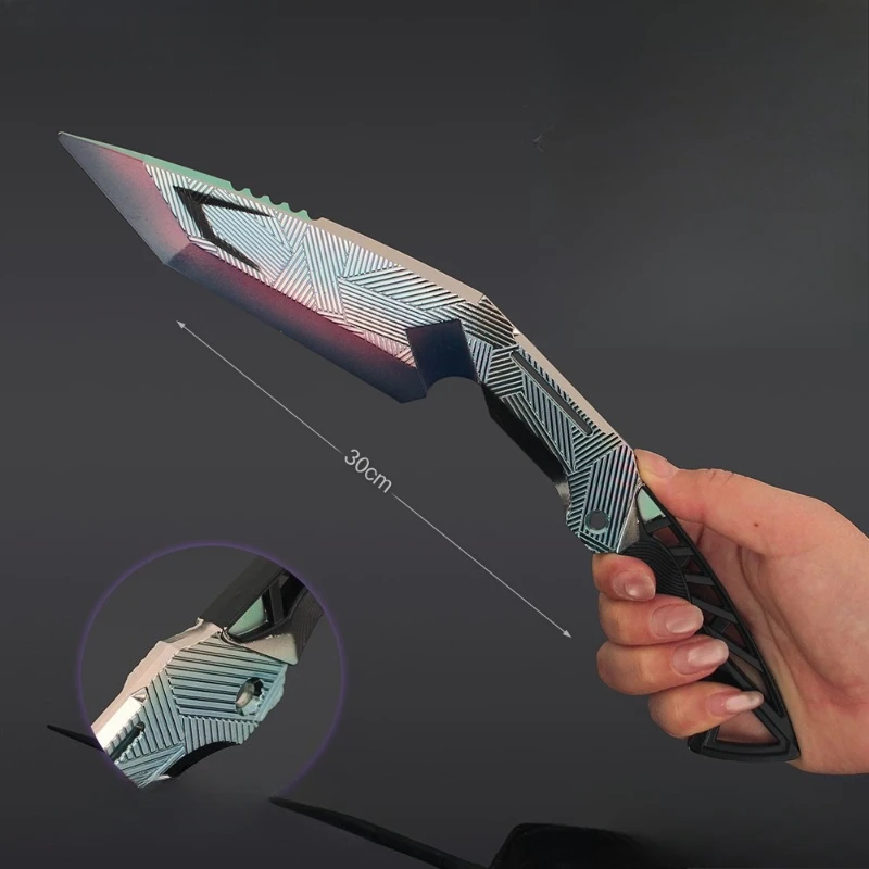 30cm/8.11in arena breakout jogo periféricos cem forjados nepalês punhal coldre versão corpo machado espada arma de metal modelos presentes