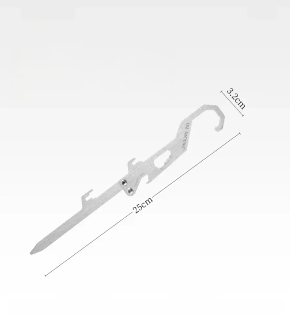 Multifunctional Stainless Steel Mosquito Coil Holder with Hook Bottle Opener Ruler & Wrench for Outdoor Camping Hiking & Picnic