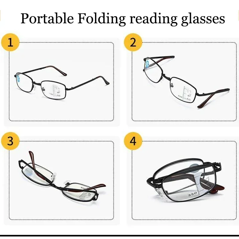 Business Ultra Licht Reinem Titan Eyeframe Gläser männer Klapp Tragbare Photochrome Brillen Multifokale Lesen Brillen – Detail 7
