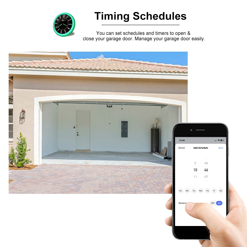 Tuya SmartLife WiFi فتحت باب المرآب مع كاميرا 3MP التحكم عن بعد اتجاهين الصوت للرؤية الليلية تسجيل دعم Alexa Google #4