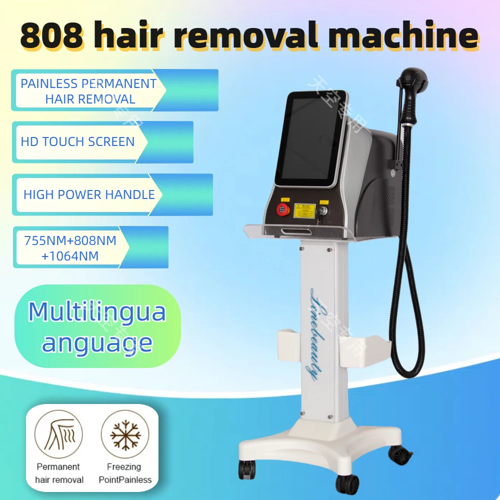 

3 Wavelength 808nm Diode Laser Hair Removal Skin Rejuvenator Painless Effective Hair Removal Machine 808 Hair Removal Machine