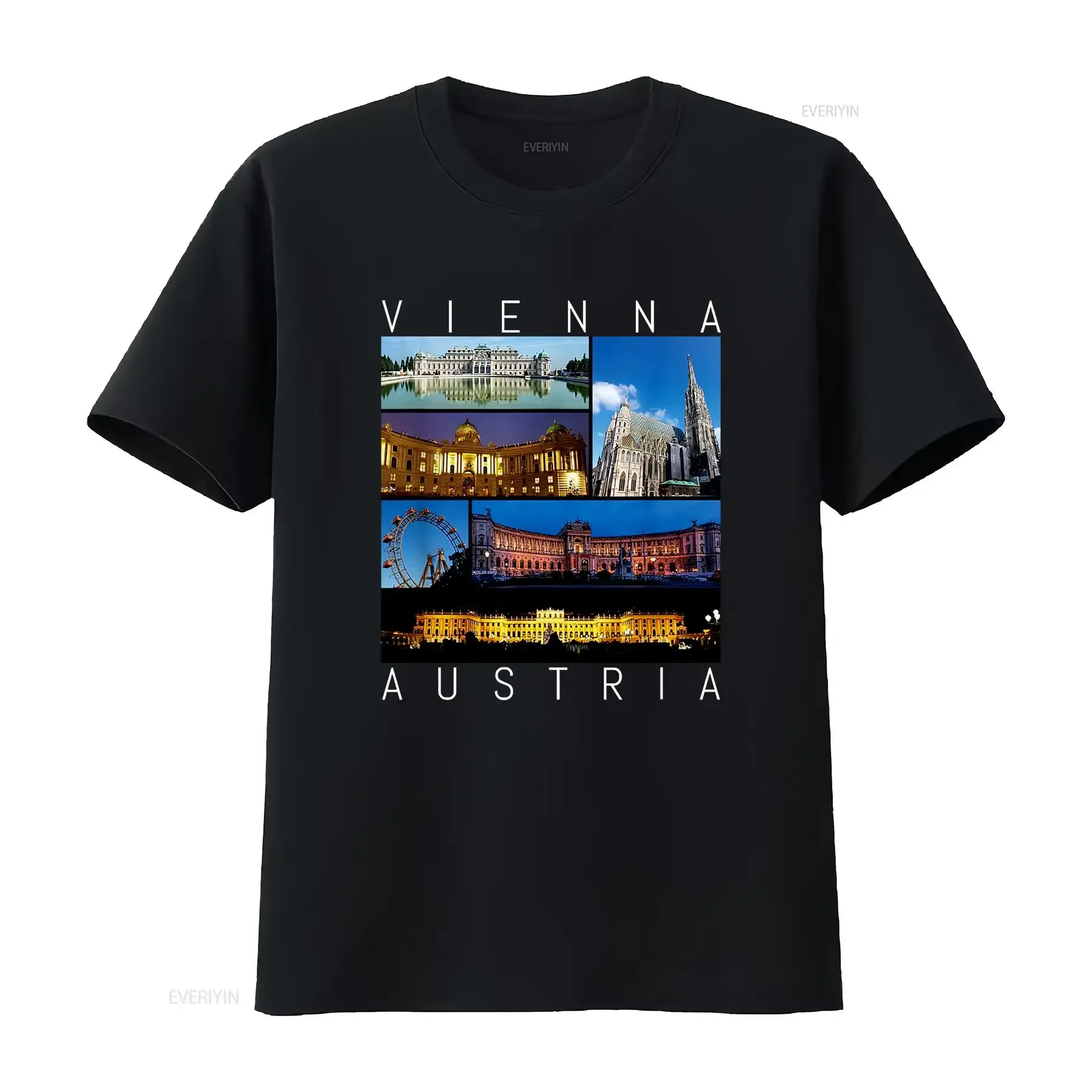 Vienna Austria T Shirt famous sights gallery Souvenir vintage Washed Top For Everyday Wear designer clothes Stretched vintage