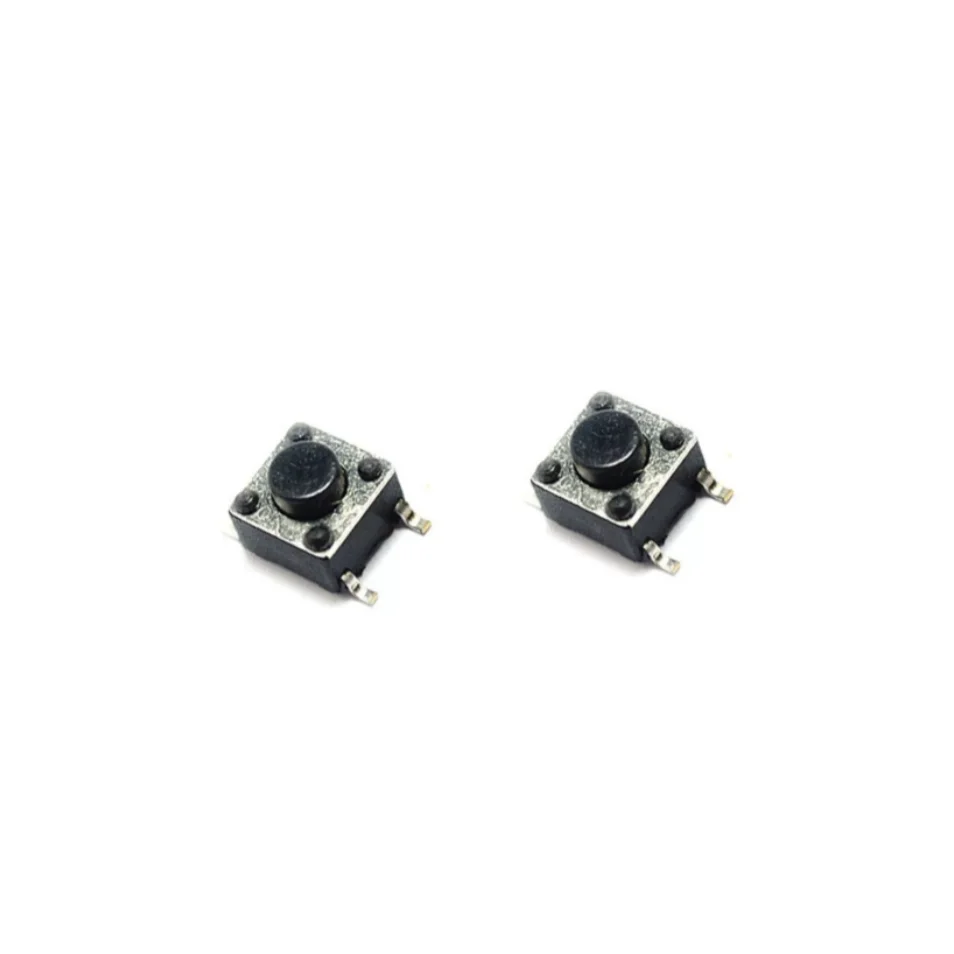 50pcs 6*6*5MM key button microtactile switch small copper feet four feet 4 feet vertical direct plug SMD