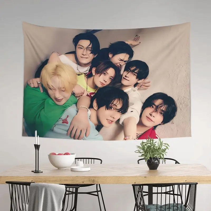 VIKAMA Korean Group Male Stars Gentle Group Photo, Idol Chasing Tapestry Wall Hanging Home Decor for Bedroom Living Room Dorm