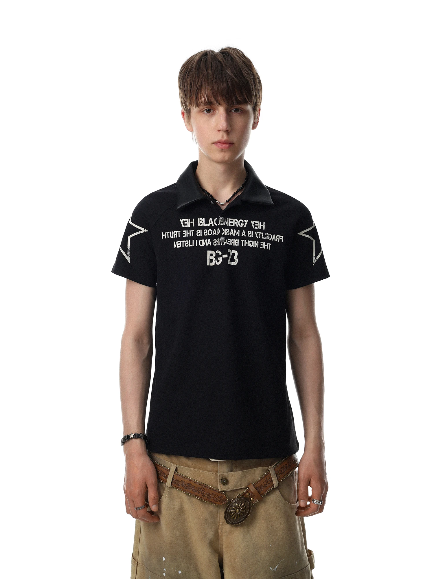American Retro  Shirt Men's Short Sleeve Letter Star Print Design Casual Top Breathable Polyester Blend Spring Summer