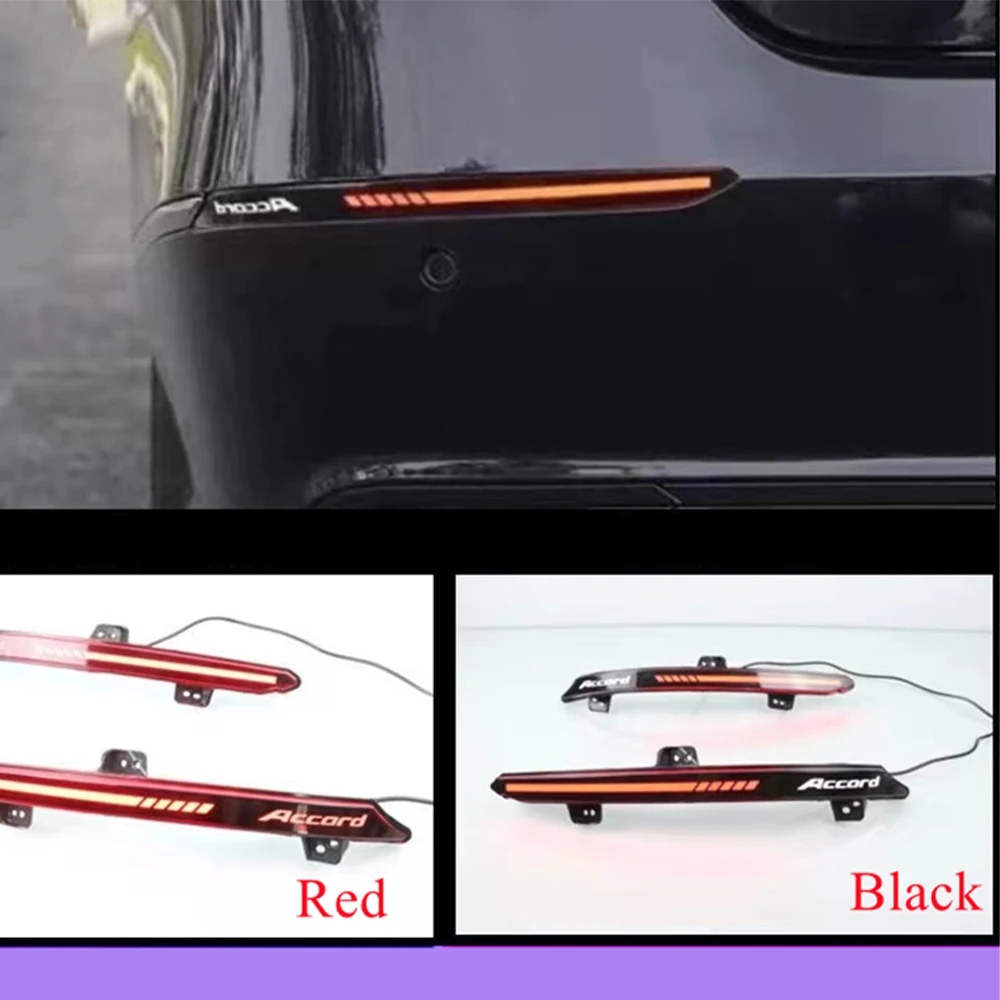 Car LED Rear Bumper Reflector Tail/Brake Lights / Sequential Turn Signal Rear Fog Light For Honda Accord 2018-2022