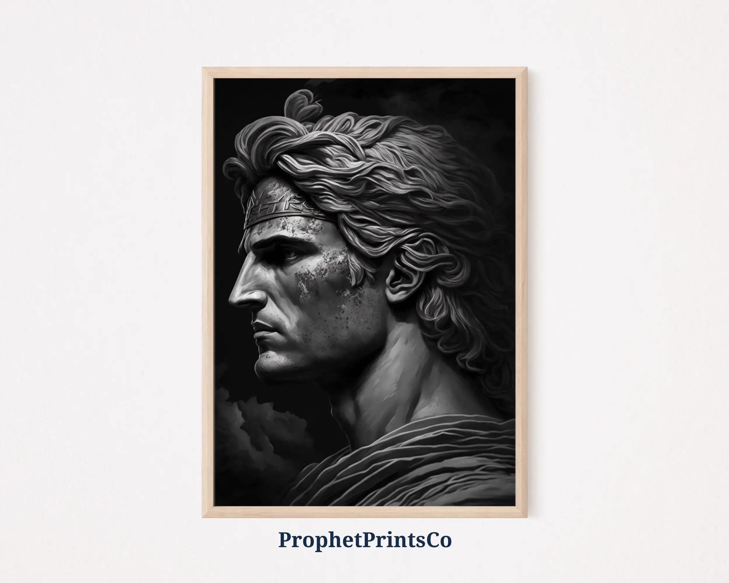 Sculpture Alexander Julius Caesar Roman Emperor Aristotle Poster Print Wall Art Pictures Canvas Painting Room Home Decor Gift