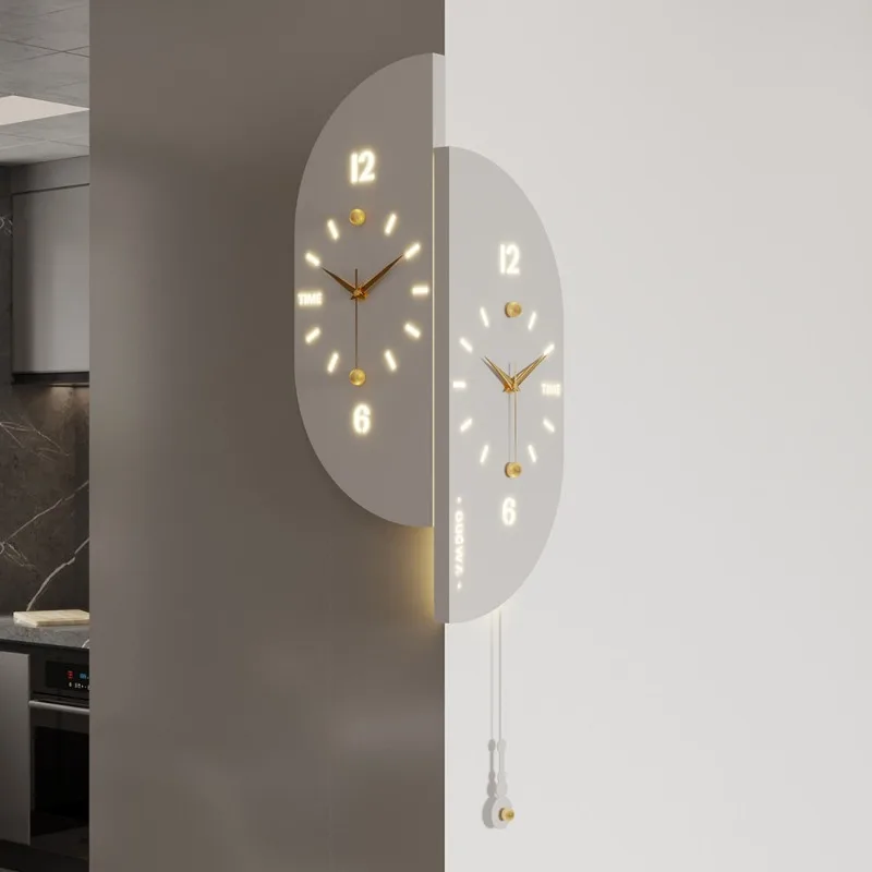 Modern Simple High-end Light Double-sided Corner Wall-mounted Creative Grand Wall Clock Reloj Digital Pared Digital Clock