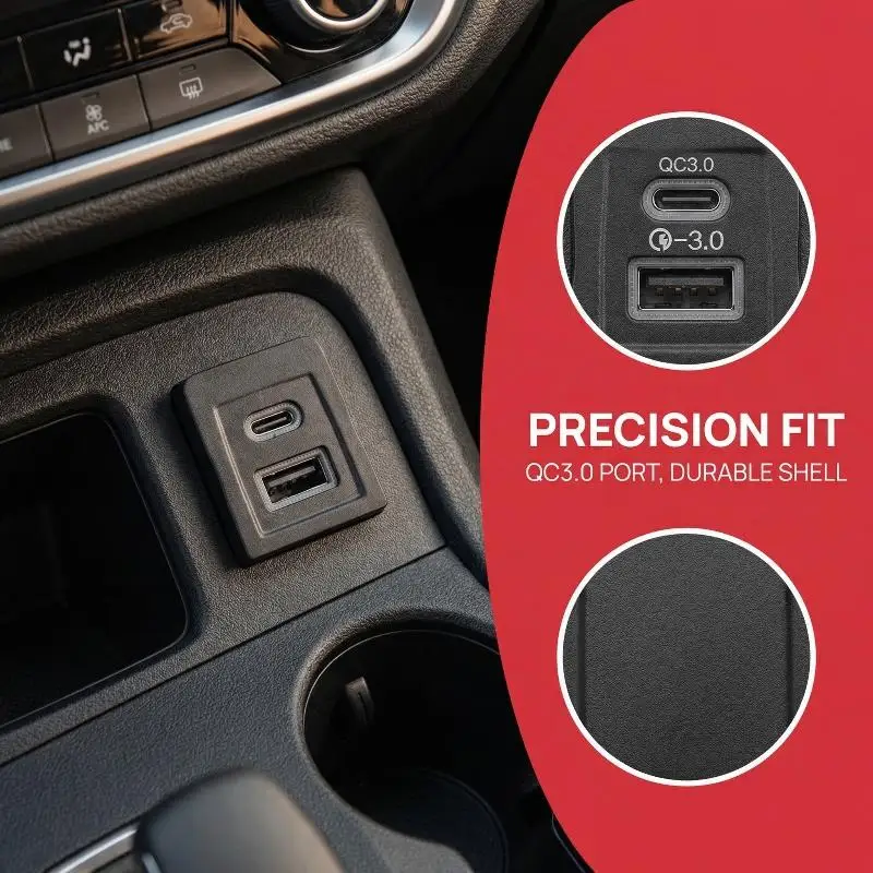 1 Set PD QC3.0 Car Charger Phone Charge USB Port Charger Outlet Adapter T5 2003-2009 For Multivan