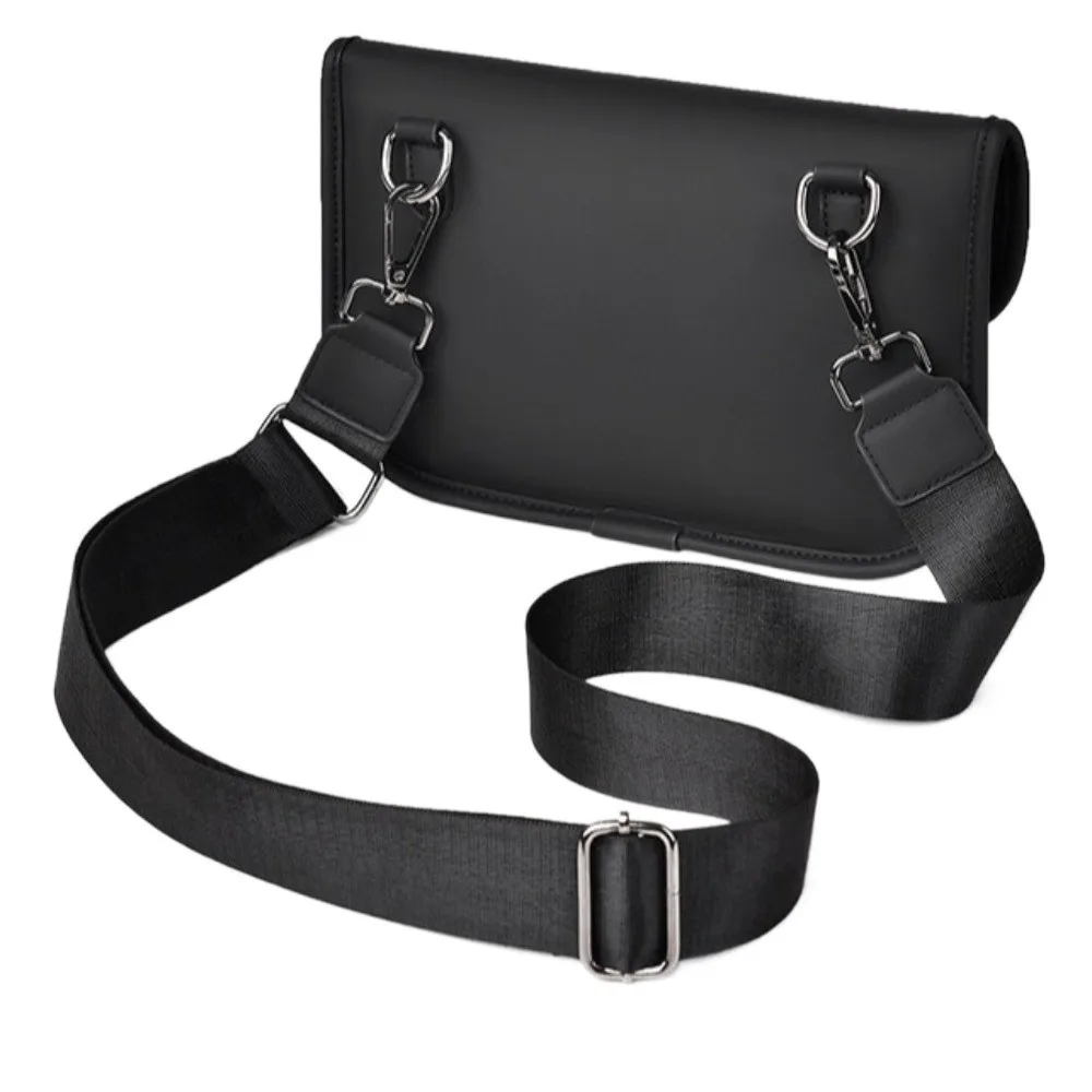 

Casual PU Grid Shoulder Bag Waterproof Multi-function Men Crossbody Bag Colorful Large Capacity Men Chest Bag Storage