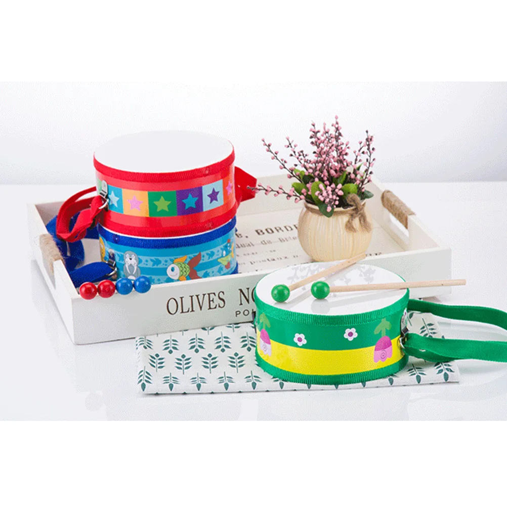 

High Quality Hand Drum Kids Toys Instrument Educational Percussion Music Toy Smooth Handle Adjustable Strap Wood Safe Fun