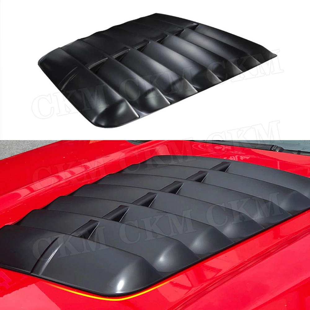 

CKMUUER ABS Black Front Engine Hood Cover Louver Car Decoration Accessories For Ford Mustang GT500 2015-2020