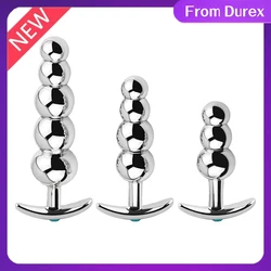 Metal Anal Beads Butt Plug Set Wearable Small Large Anal Plug G Spot Dildo Insert Vagina Extender Anus Sex Toy