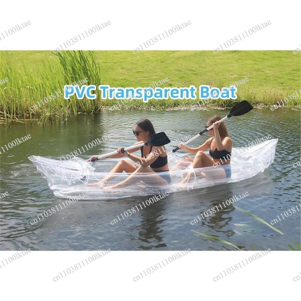 Transparent Kayak, Multi-Person Inflatable Boat with Thickened Wear-Resistant Bottom for Fishing, Portable Pvc Kayak