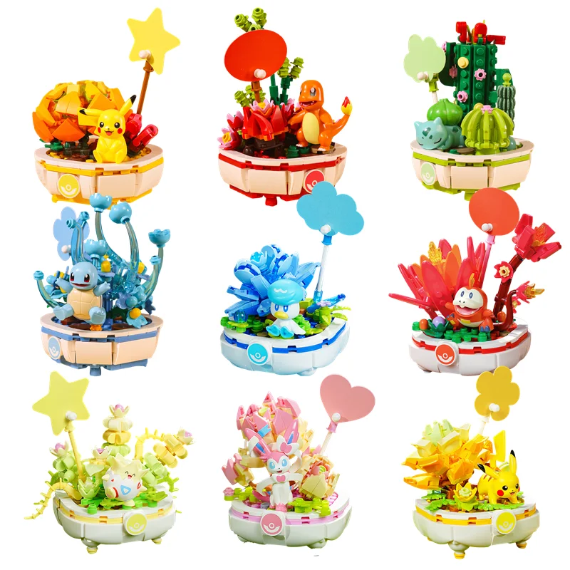 Original Keeppley Pokemon DIY Pikachu Charmander Squirtle Bulbasaur Jigglypuff Building Block Model Anime Doll Kids Toys Gifts