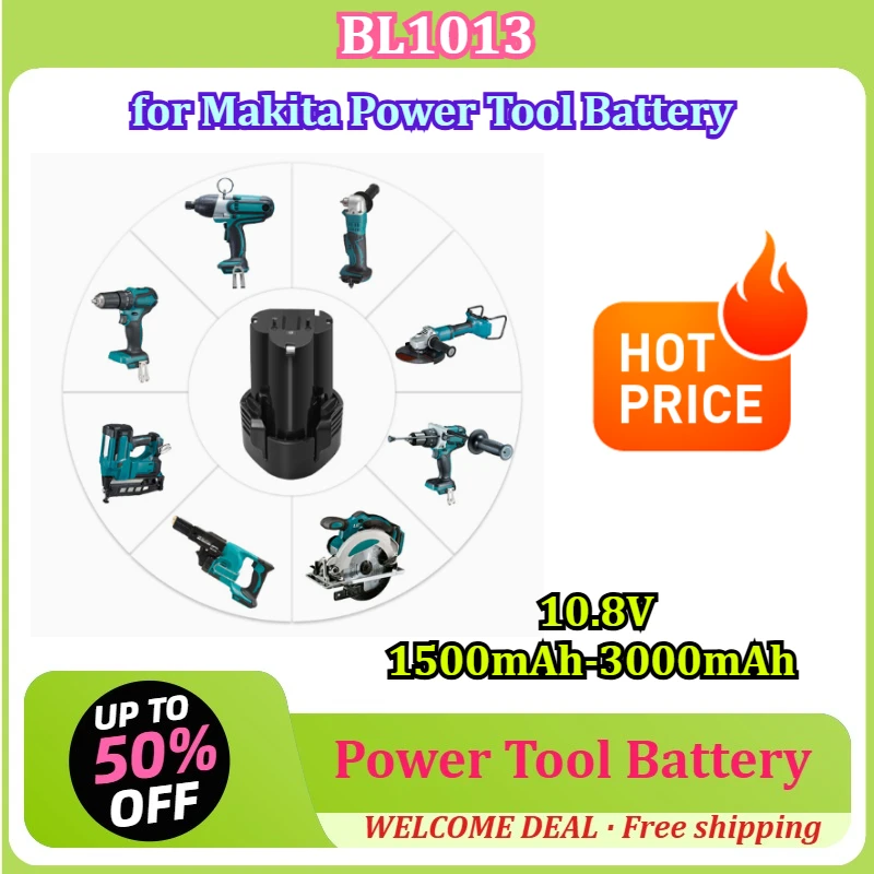 [BL1013] for Makita Power Tool Battery 10.8V 1500mAh-3000mAh Rechargeable Lithium Battery
