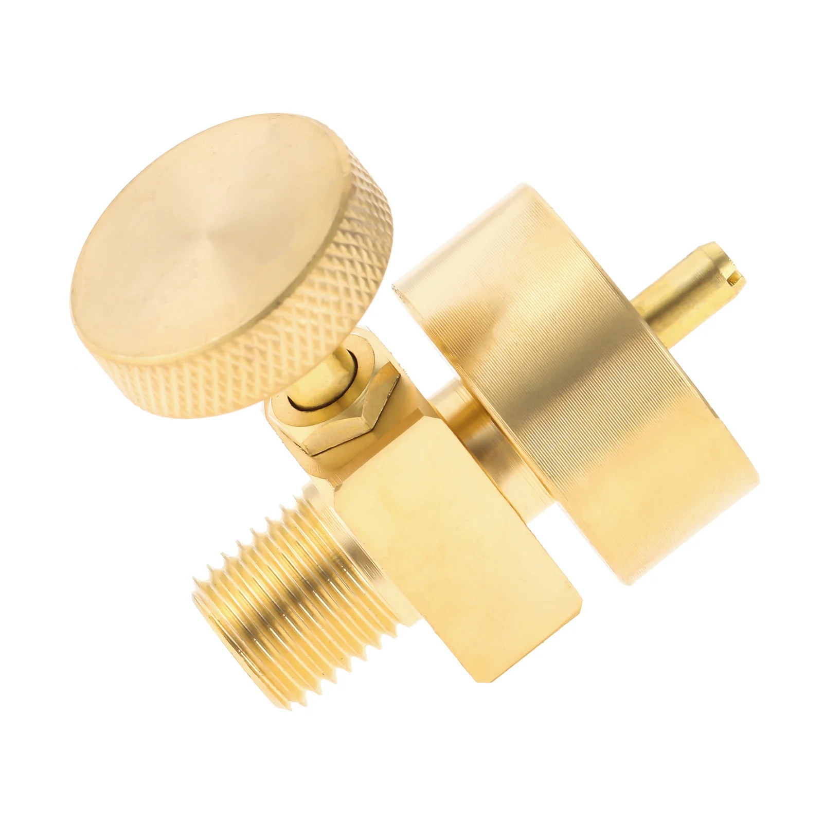 Solid Brass 1LB Propane Gas Disposal Cylinder Bottle Adapter Valve +1/4"NPT Male & M8*1 Female Thread Grill Fire Pit Stove BBQ