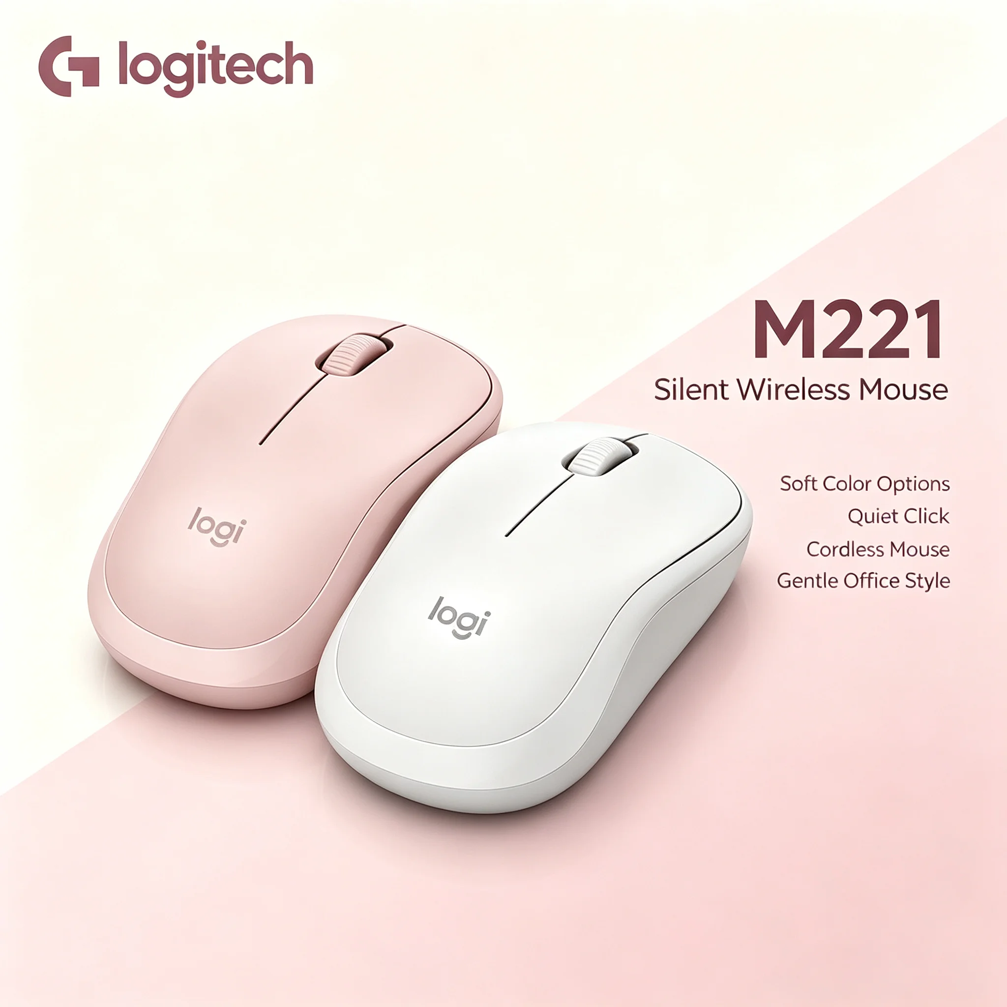 Original Logitech M221 Silent Wireless Mouse 1000DPI Portable Optical Mice For Windows Mac OS Laptop Desktop