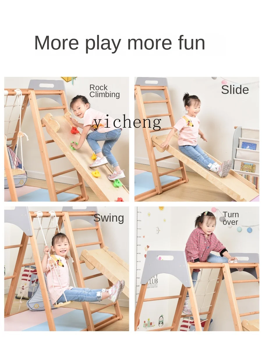 XL Climbing Frame Household Indoor Small Solid Wooden Slide Baby Sensory Training