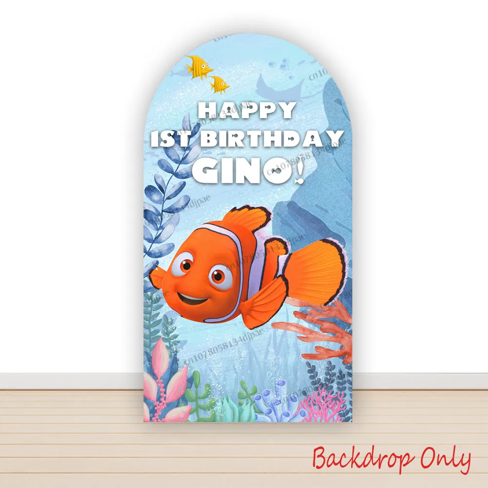 Blue Finding Nemo Background Arch Cover Decoration Idea Child Kids Seabed Birthday Party Backdrop Dory Marlin Banner Photozone image 3