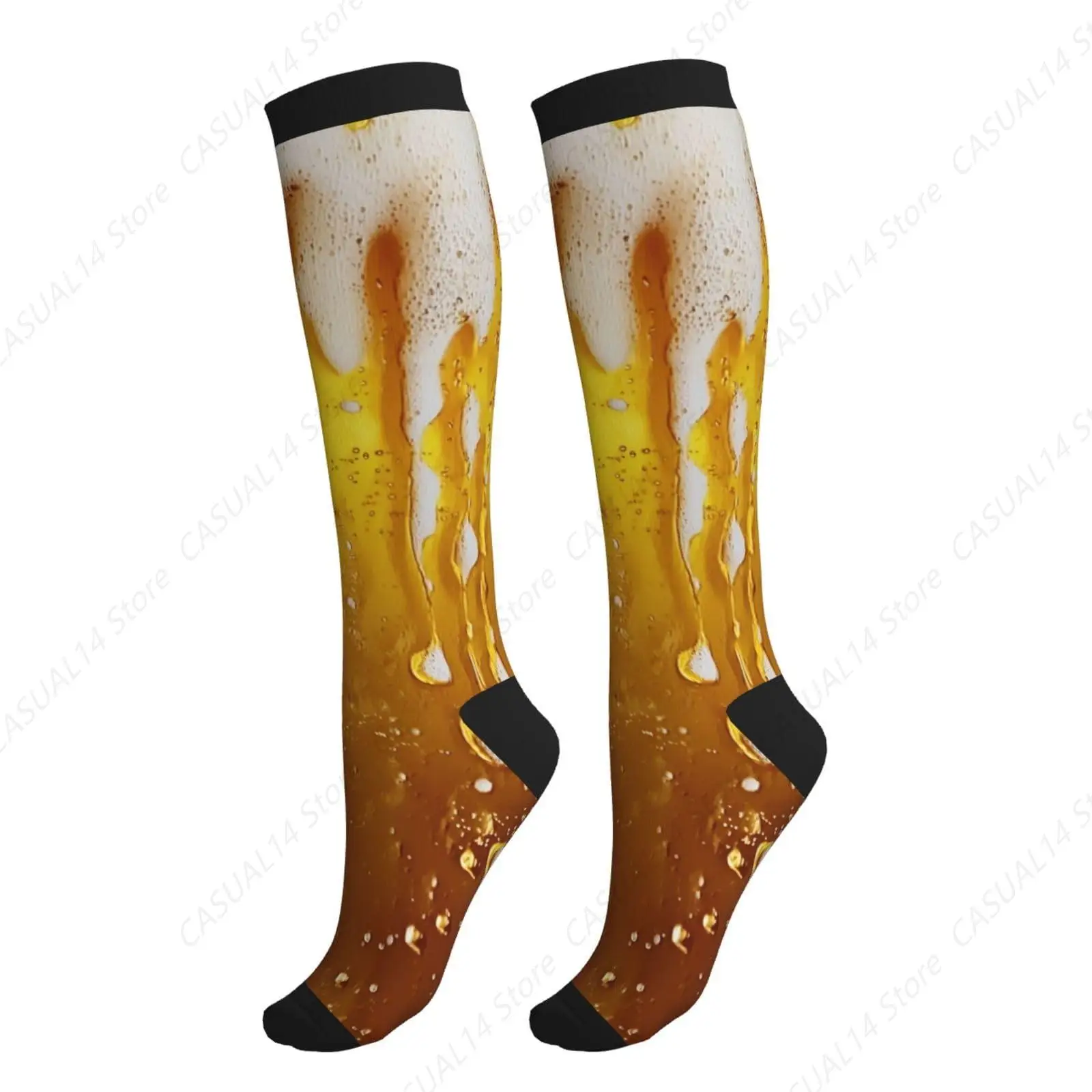 

Пивные компрессионные носки, гольфы с высокой поддержкой для женщин и мужчин, циркуляционные чулки для занятий спортом, бегом, велоспортом, летающими