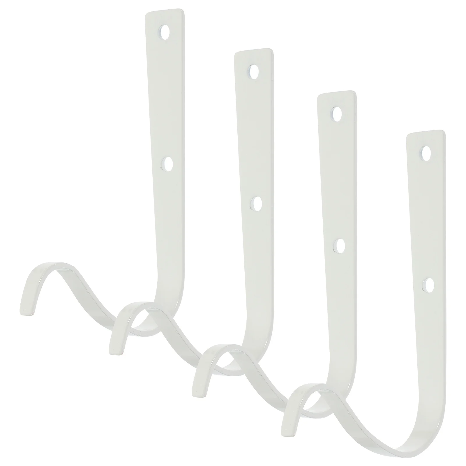

4pcs Wall Mounted Iron Hooks for Flower Basket Plant Pots Outdoor White 2 Screws Strong Capacity Kitchen Bathroom