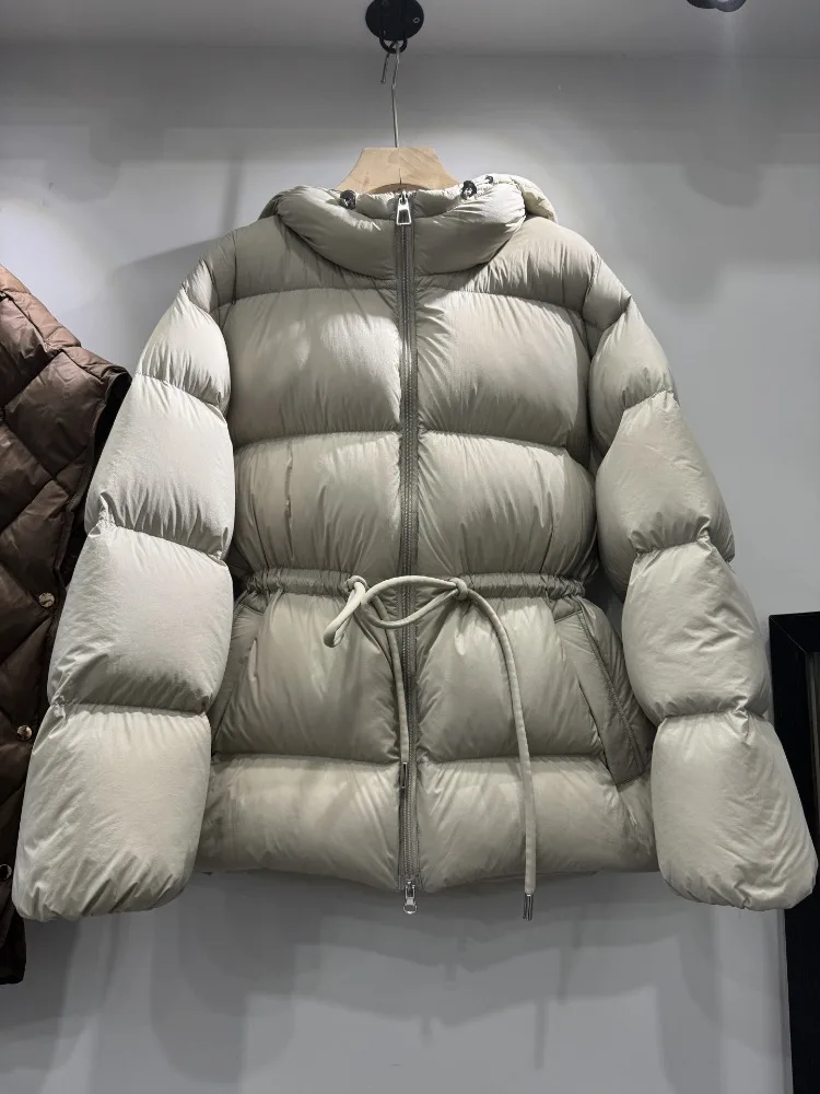 Women's clothing Down jacket New style Short style Winter Hooded Loose fit Duck down Thickened Warm Outerwear jackets for women