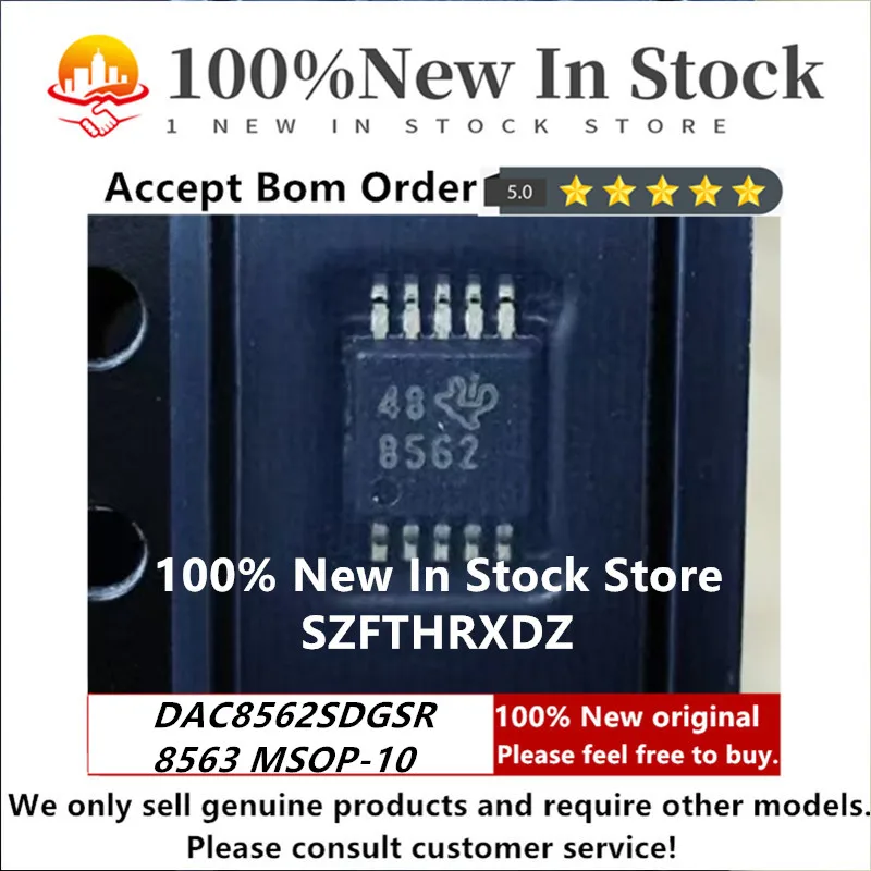 

SZFTHRXDZ 100% новый ОРИГИНАЛЬНЫЙ DAC8562SDGSR MSOP-10 8562 Чип цифро-аналогового преобразования ЦАП