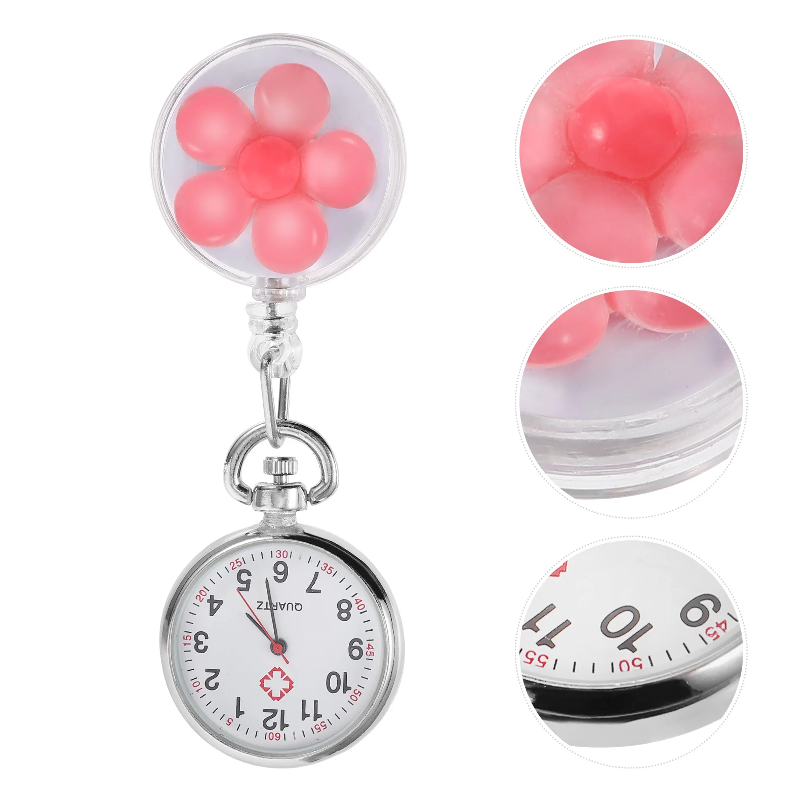 

Lovely Alloy Badge Watch Clip On Nurse Retractable Quartz Pocket Cartoon Lightweight Portable Lapel Fob Gift For Women Kids