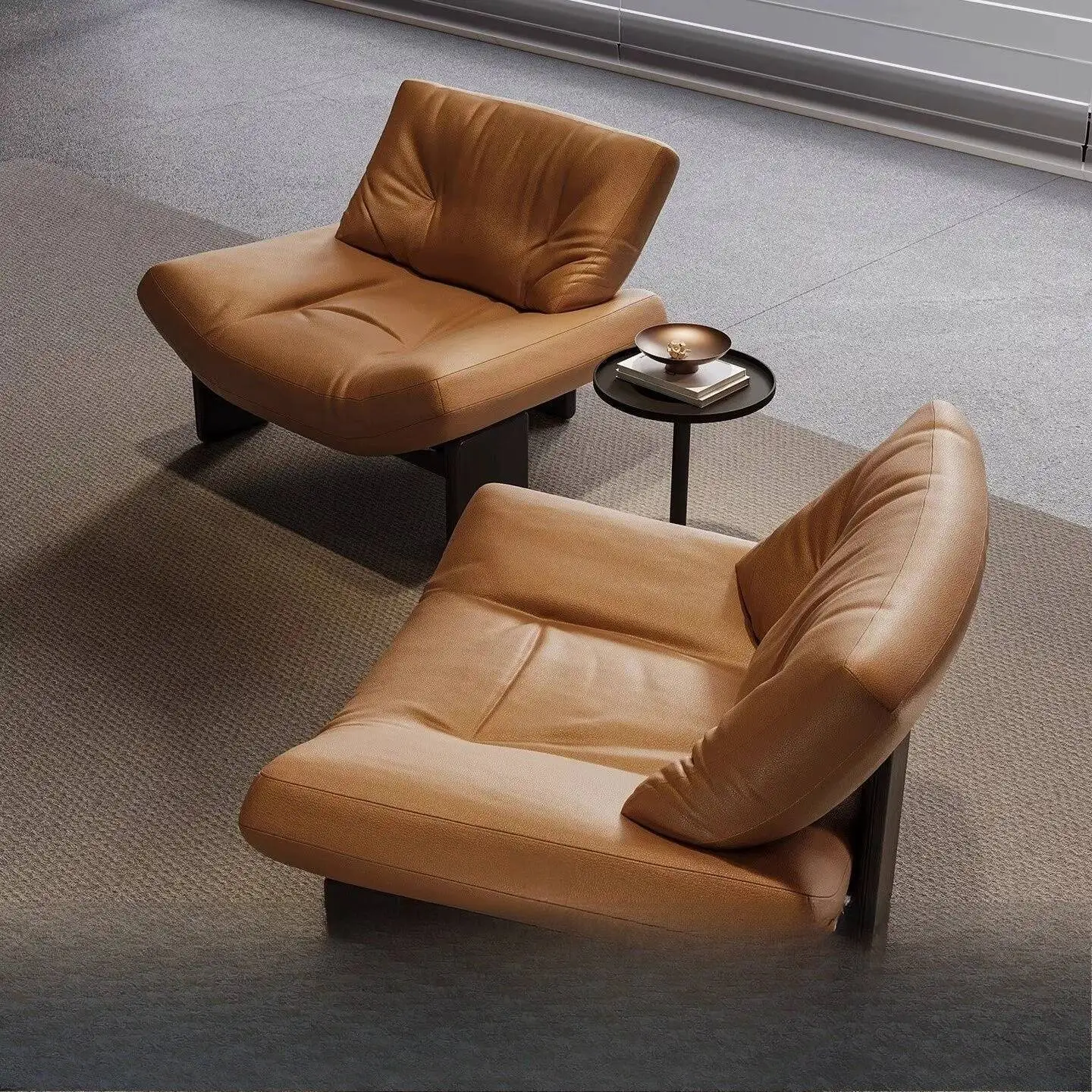 Light Luxury Italian Ecological Genuine Leather Single Seater Sofa Designer Leisure Chair Living Room Reception Lazy Chair