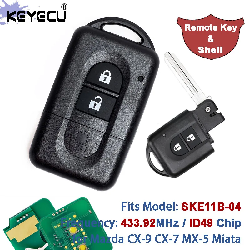 KEYECU 433MHz ID46 / 4D60 رقاقة 285E34X00A /285E3EB30A، 285E34X00 مفتاح بعيد فوب لنيسان جوك نافارا ميكرا Xtrail قاشقاي ديوك