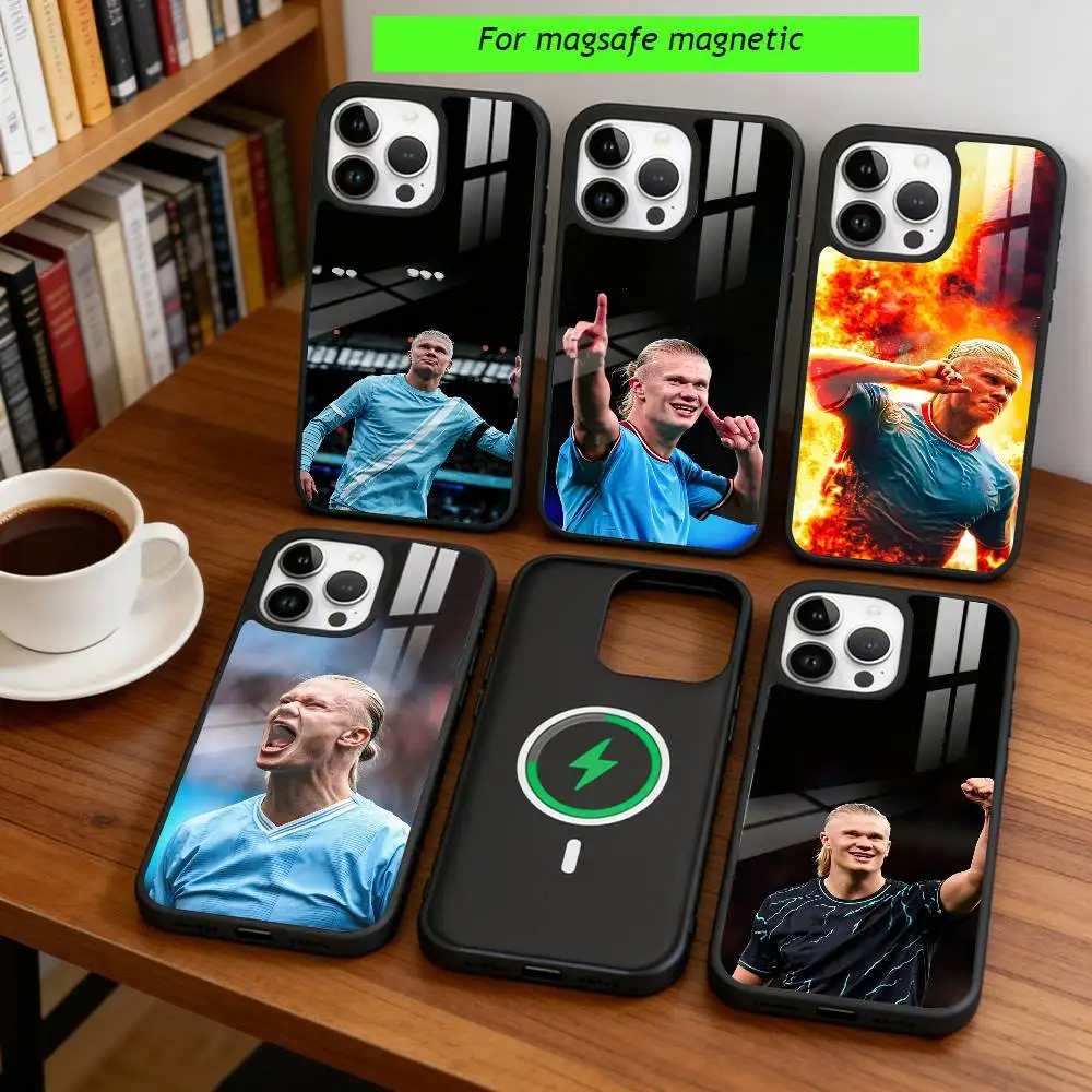 

E-Erling H-Haaland Phone Case For iPhone17,16,15,14,13,12,11 Plus,Pro Magnetic For Magsafe Wireless Charging