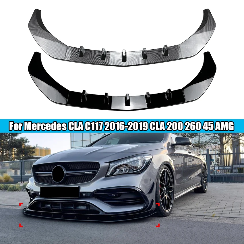 

Сплиттер для переднего бампера для Mercedes CLA C117 2016-2019 CLA 200 260 CLA45 AMG, комплект диффузоров для кузова, защита для бампера, 3 шт.