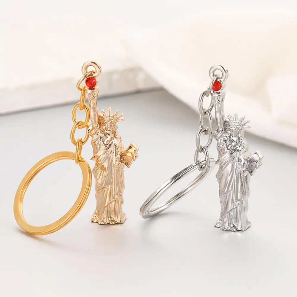 Durable Metal Keychain Statue of Liberty Keychain Pendant Lightweight Zinc Alloy New York Landmark Accessory with Lobster Clasp