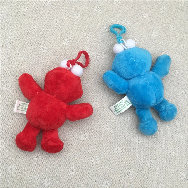 10cm Elmo Cookie Monster With Plastic Plush keychain Toy Keychain Stuffed Dolls Backpack Keyring For Kids Gift AliExpress