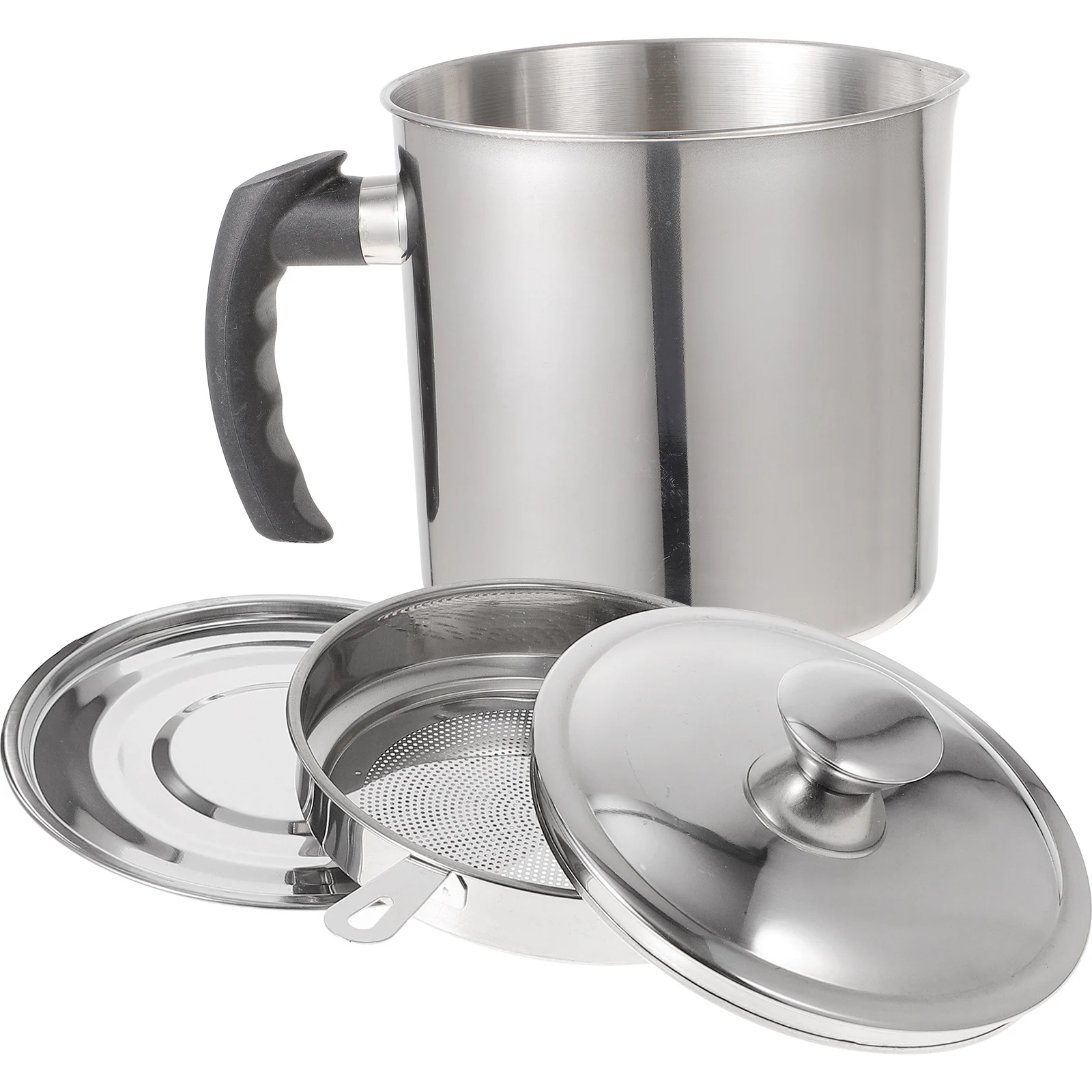 

Oil Strainer Pot Stainless Steel Fine Mesh Filter Grease Can Kitchen Tool Storage Container Hygienic Design Durability Practical