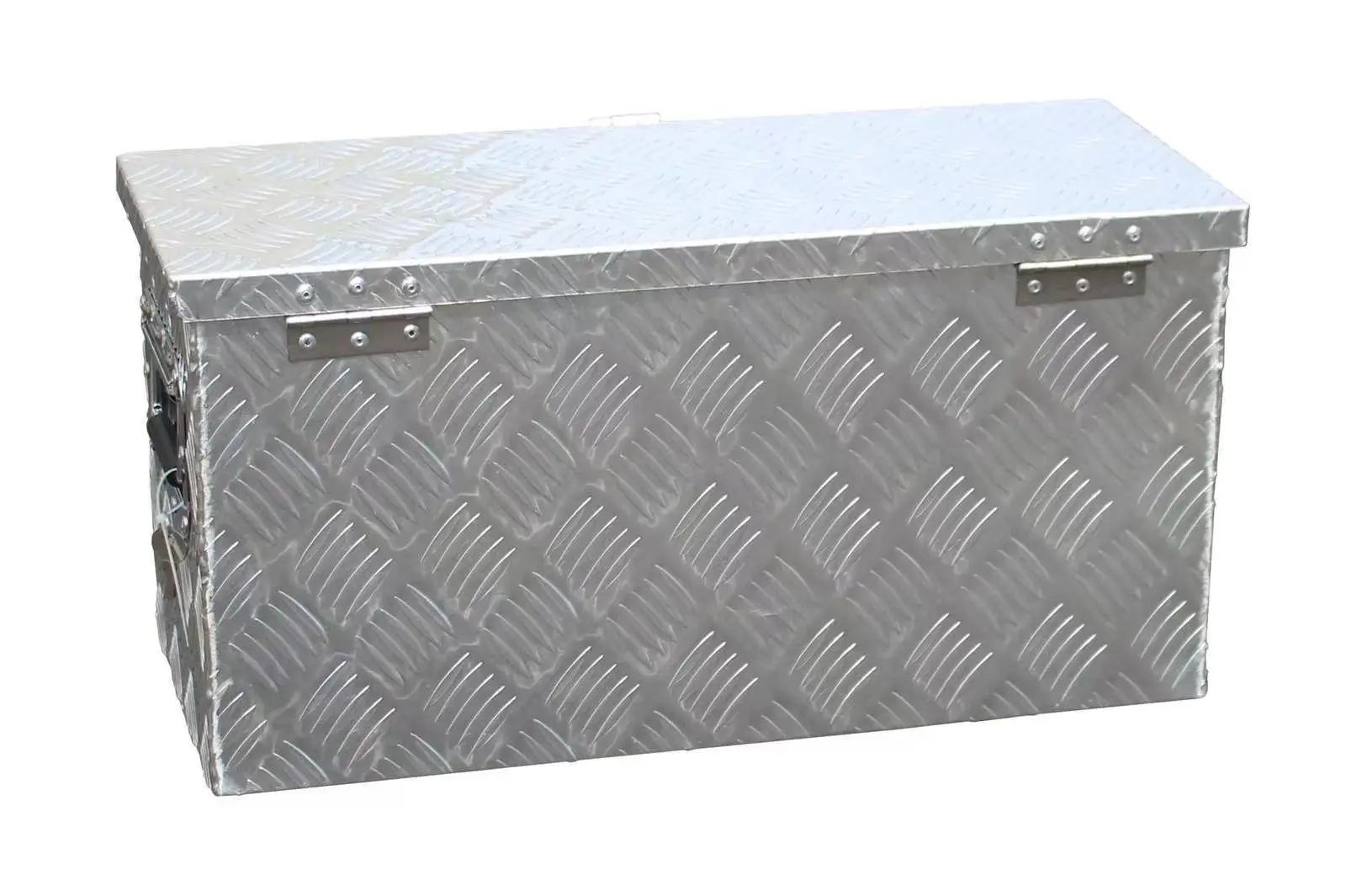 Customized 600 x 250 x 300 mm Aluminum Tool Box Checkered Plate Heavy Duty Pickup Truck Storage Five Bars