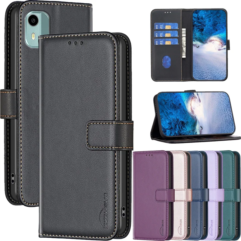 

Кожаный чехол-бумажник с откидной крышкой Etui для Nokia C32 C 32 nokiac32 c 32 C22 C12 G22 G 22 G21 G11, чехол-книжка с магнитной застежкой