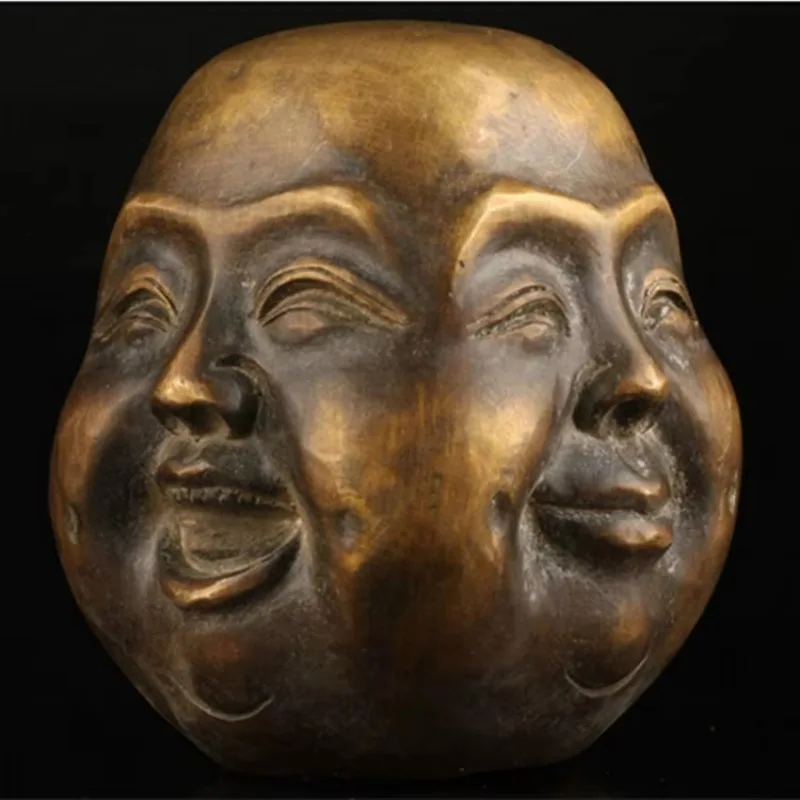 Interior decoration Antique bronze four-sided Buddha statue sculpture