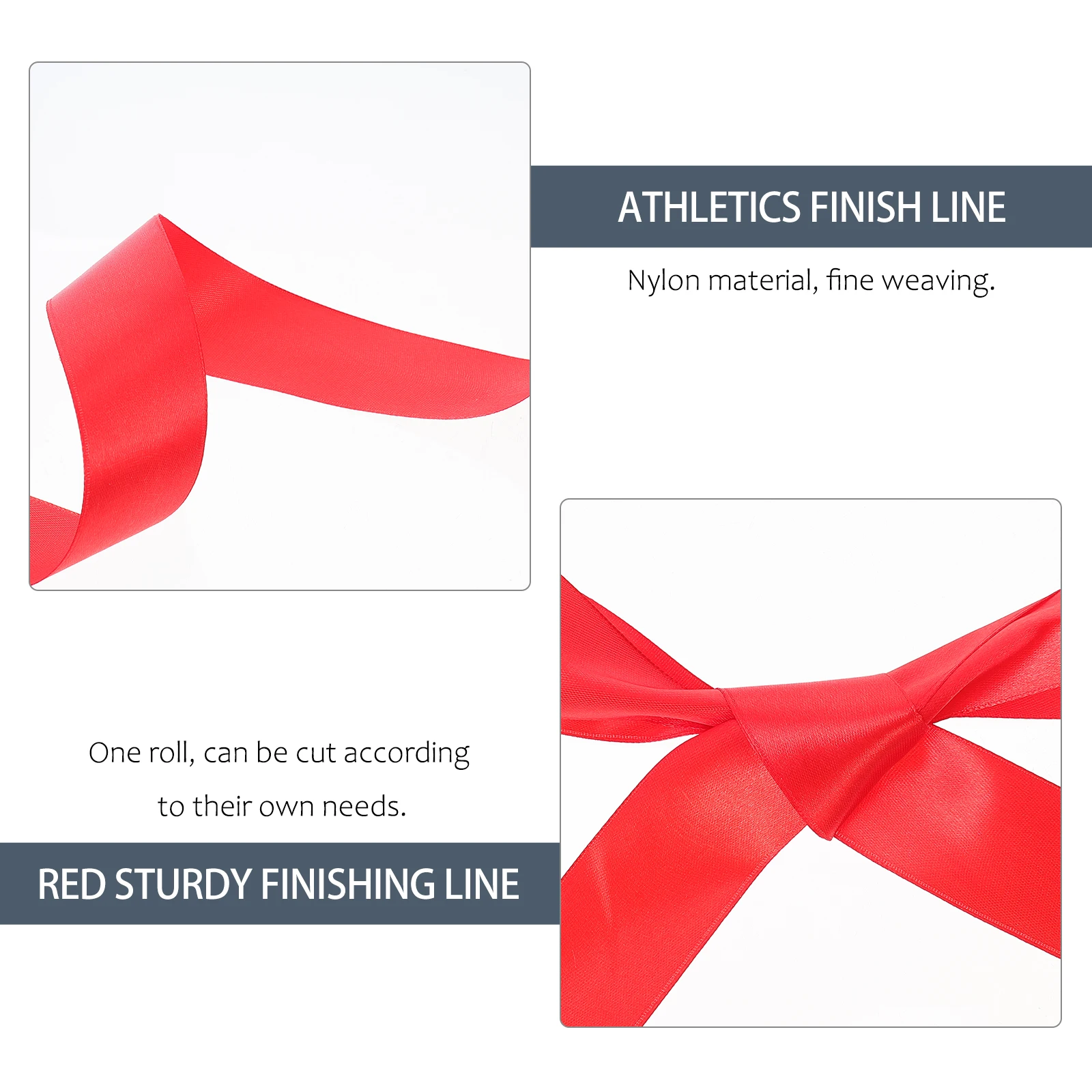 

1 Roll Track Victory Rope Red Practical Nylon Ribbon -Resistant Lightweight Smooth Running Athletics