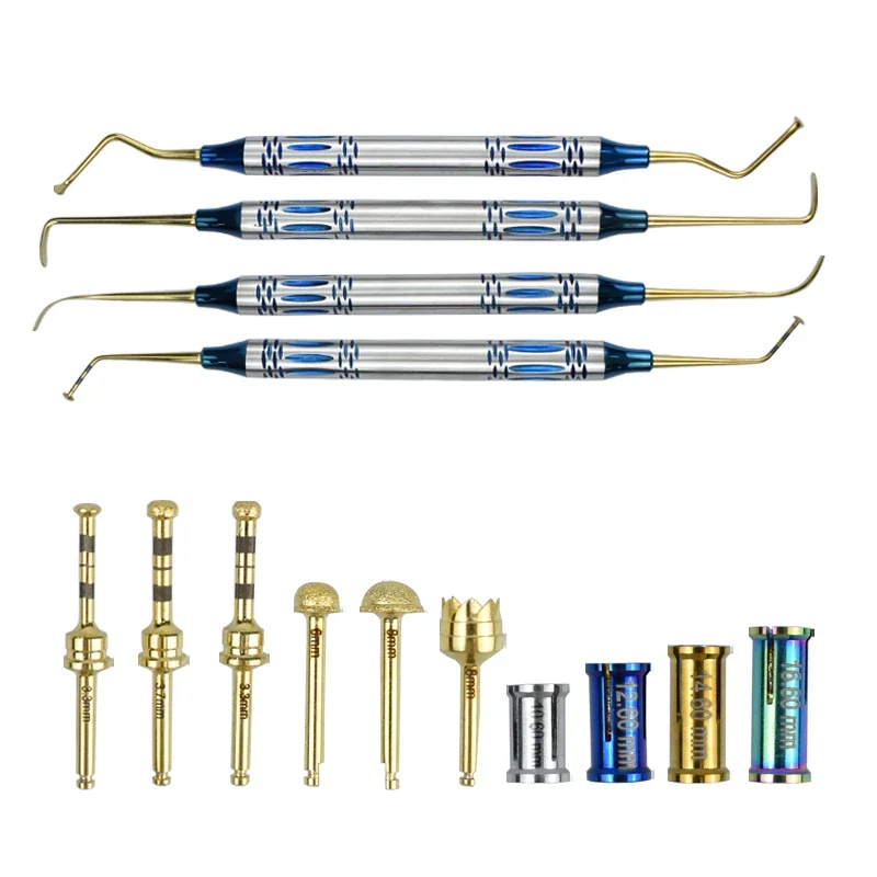 

Dental Implant Lateral Approach Sinus lift Instruments Diamond Burs Drills Stoppers Kit with Stainless Sterilization Cassette