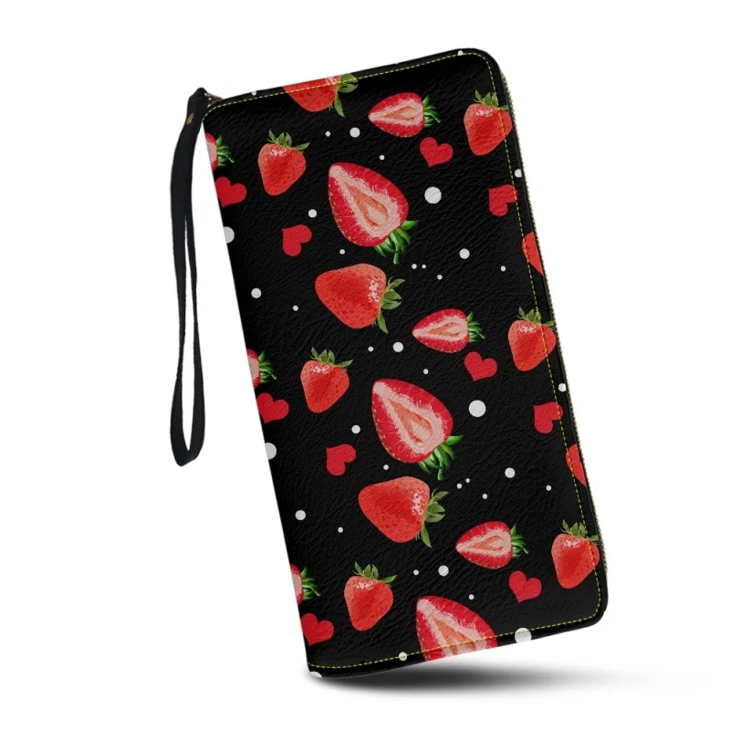 Belidome Strawberry Design Gift Clutch Wristlet Womens Long Wallet RFID Blocking Credit Card Holder PU Ladies Purse Handbags