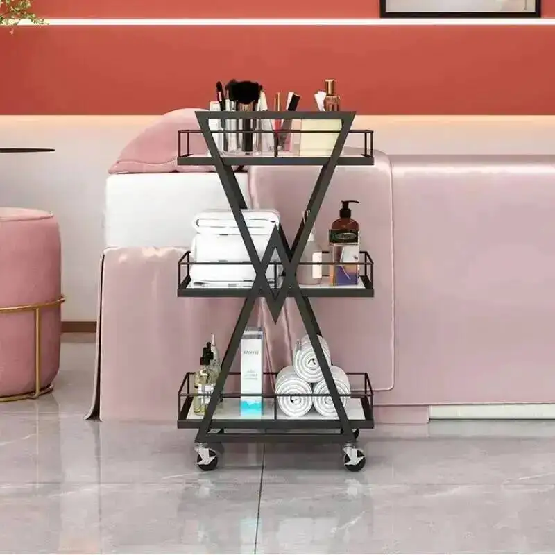 Salon Removable Utility Trolley High-End Multi-Layer Beauty Storage Versatile Stable Salon Cart Storage Solution For Salon
