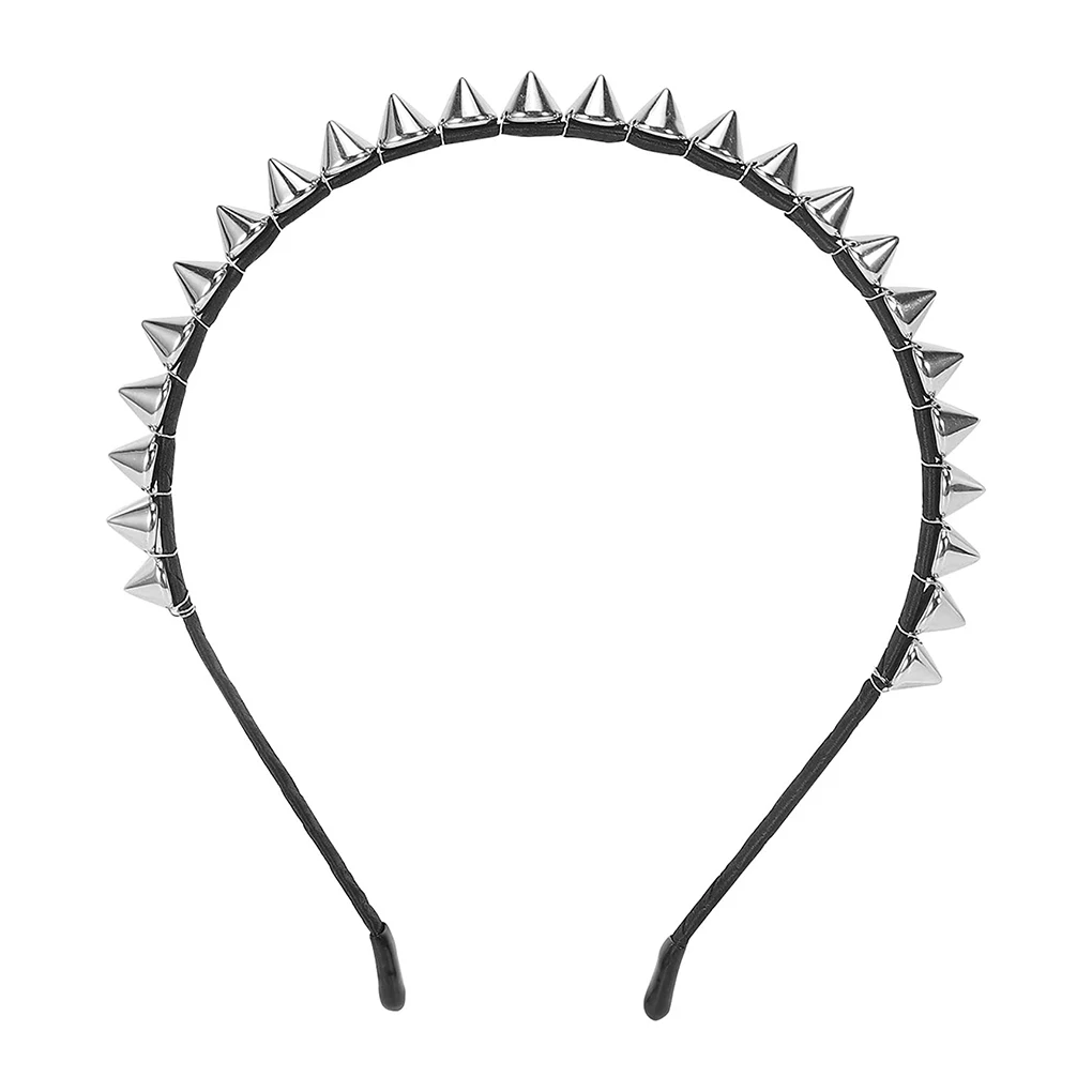 

Lightweight And Flexible Fashion Cool Metal Spike Rivets Studded Headband For Trendy Hairstyles