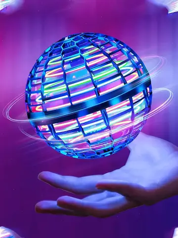 Flying Ball Children's Hand Controlled Color LED Cosmic Globe 360 ° Rotating Suspension Ball Suitable for Indoor and Outdoor Toy
