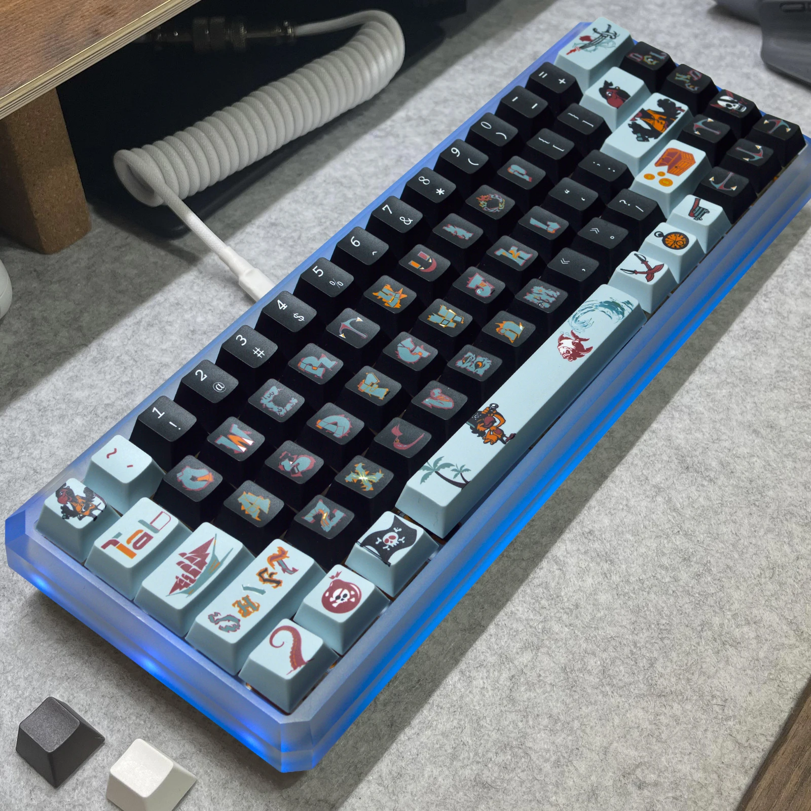 Capuchons de touches de clavier de joueur mécanique, aucun profil, DYE-SUB, PBT, Anime Parrot, MX, Gateron, 7,5 ate, 134