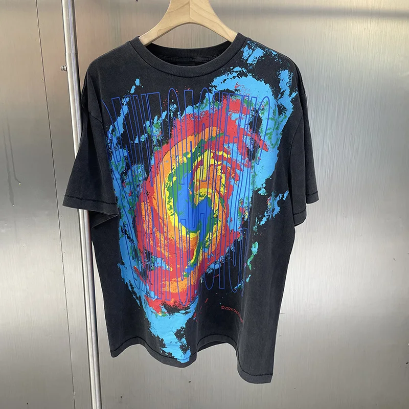 

SAINT T-shirts Autumn Casual Couple Washed Do Old Men Woman Loose Cotton Short Sleeve Outdoor Fashion Top Tees