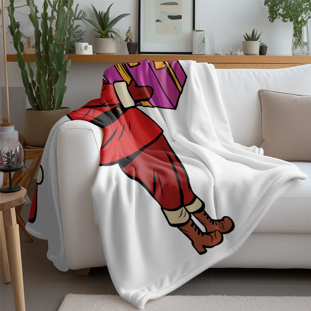 TU Santa Claus Throw Blanket Festive Holiday Christmas Reindeer Cozy Soft Warm Gift Decor Home Bedding Living Room Dorm