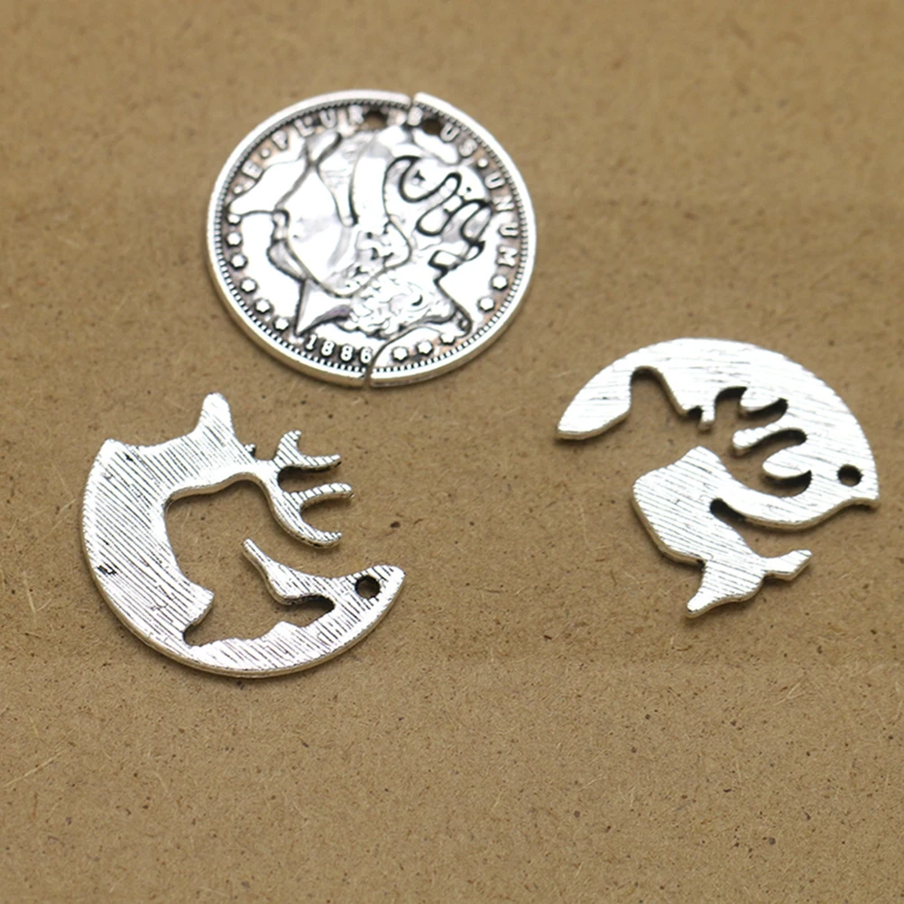 

10 Pcs Jewellery Alloy Pendant Jewelry Charm Coin Making Pendants Silver DIY Charms
